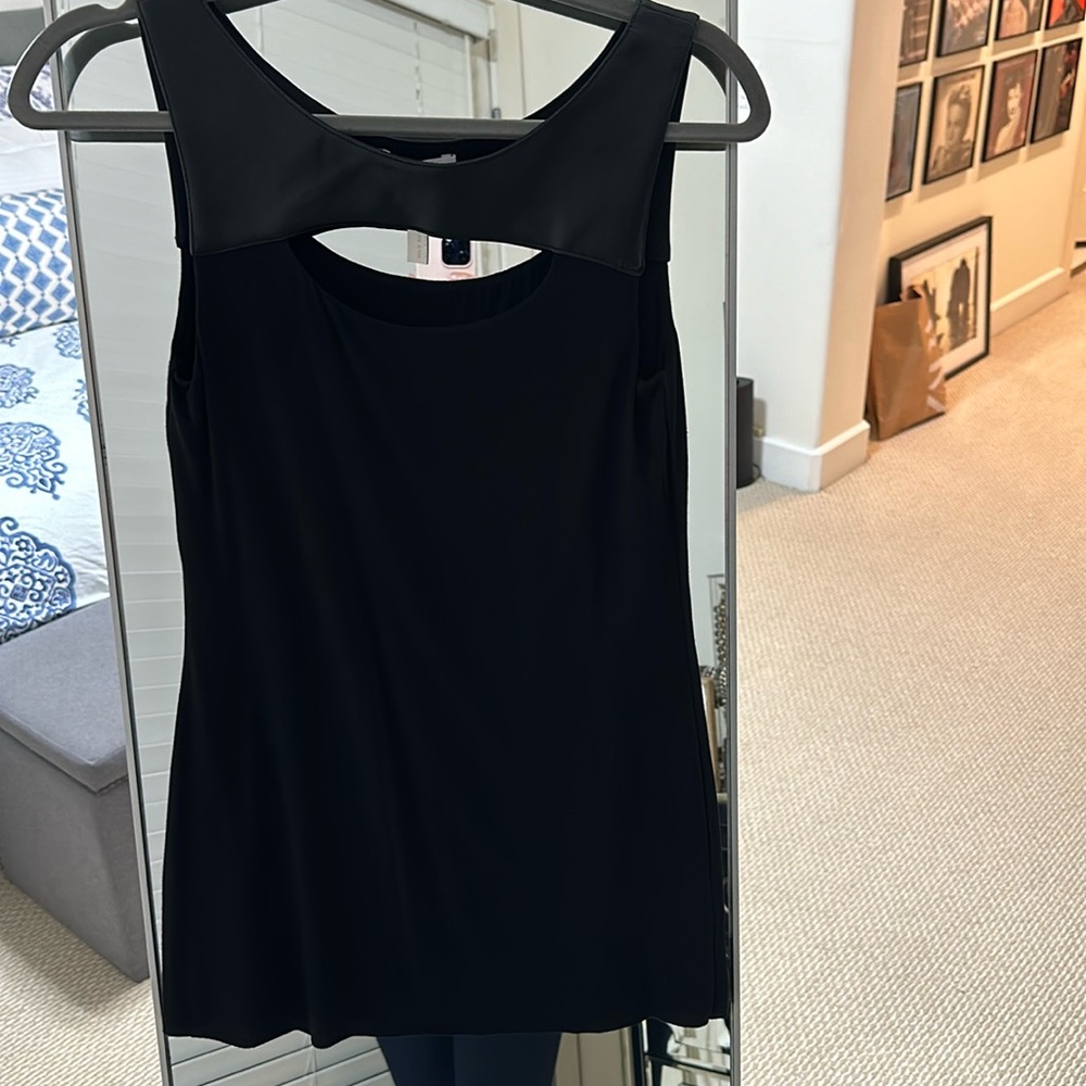 BAILEY44 Vegan Leather Cutout Top